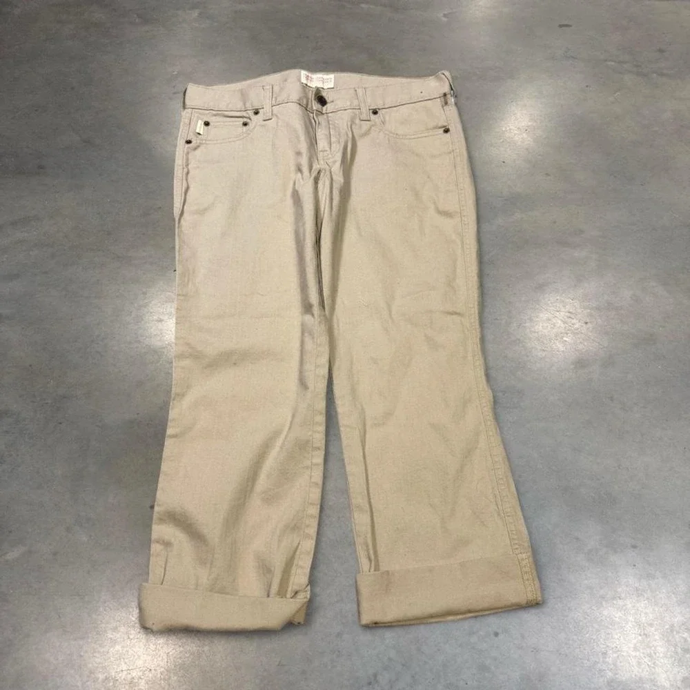 Hollister Khaki Brown Capri Pants Y2K Cuffed Tan Low Rise Size 5